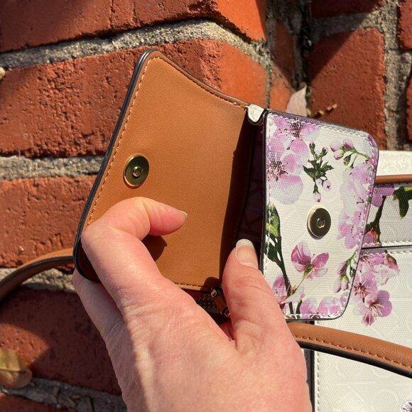 NWT Calvin Klein Cherry Blossom Tote w/Matching Card Case - Embroidered - Picture 16 of 16